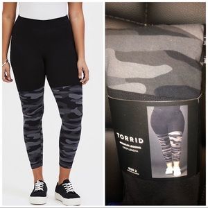 Torrid Black & Grey Camo Crop Length Leggings
